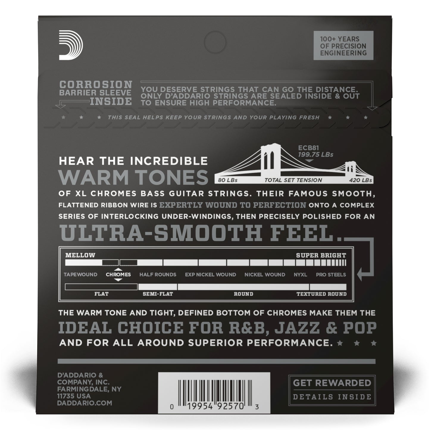 Long Scale, XL Chromes Bass Strings