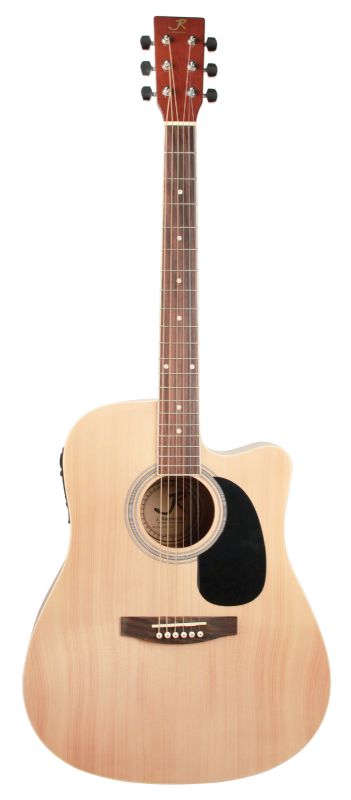 J Reynolds JR70AEN Dreadnought Acoustic-Electric Guitar. Natural