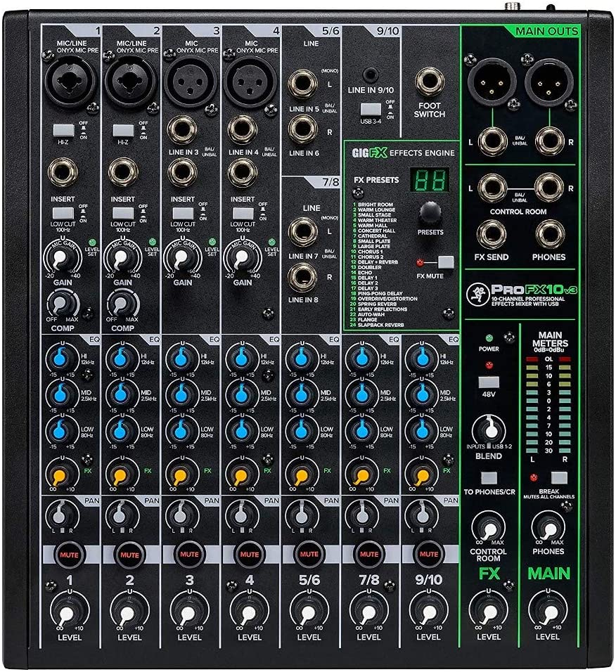 Mackie PROFX10-V3 Mixer. 100 Channel