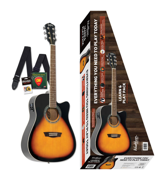 Washburn WA90CEVSBPACK Acoustic-Electric Guitar Pack