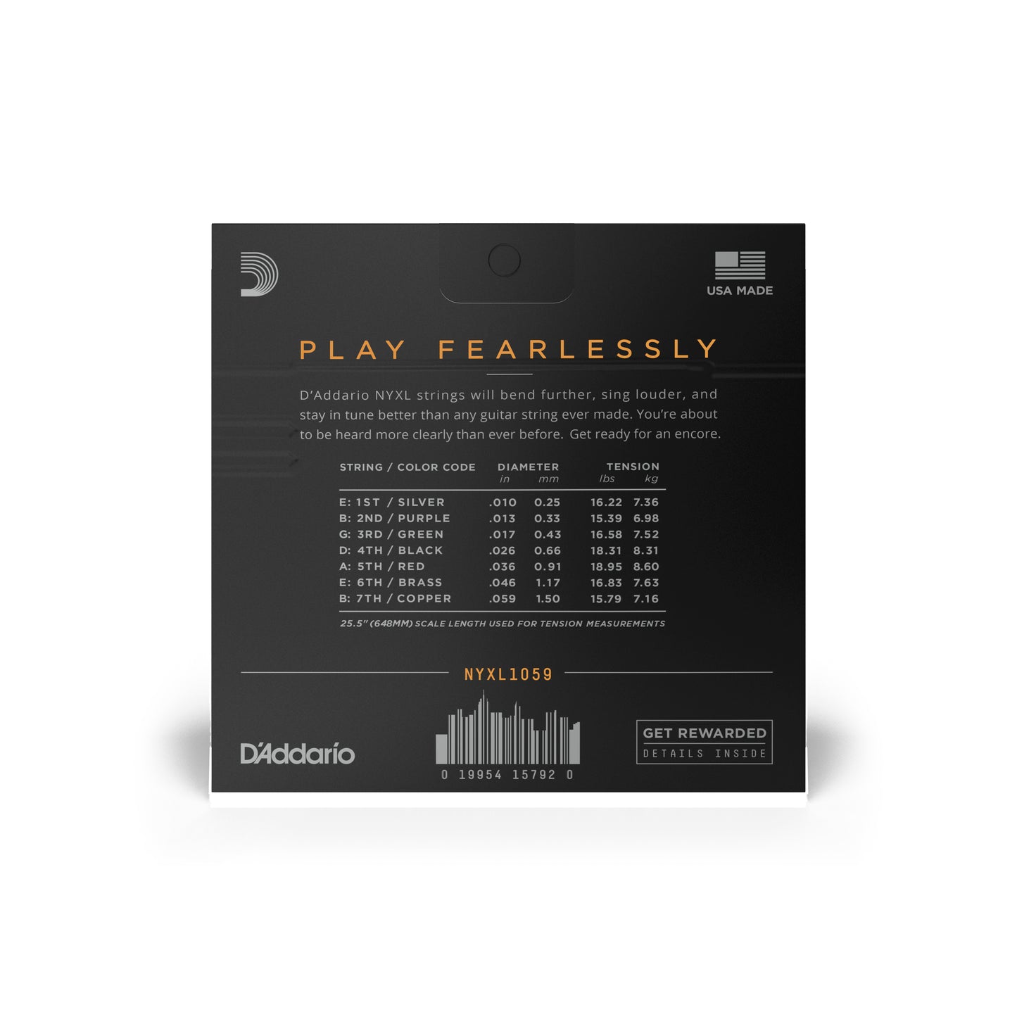 6/7 String D'Adarrio NYXL Electric Guitar Strings