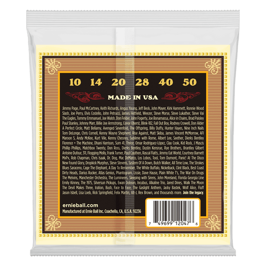 EARTHWOOD SILK & STEEL EXTRA SOFT 80/20 BRONZE ACOUSTIC GUITAR STRINGS - 10-50 GAUGE