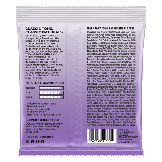 UKULELE BALL END NYLON STRINGS BLACK W/ WOUND G 2327