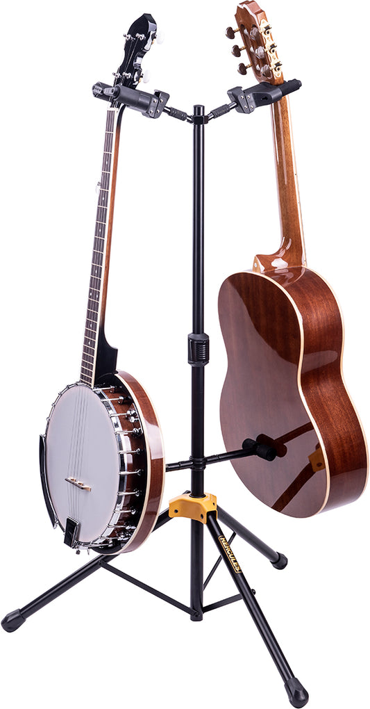 HERCULES AUTO GRIP SYSTEM (AGS) DOUBLE GUITAR STAND, FOLDABLE BACKREST
