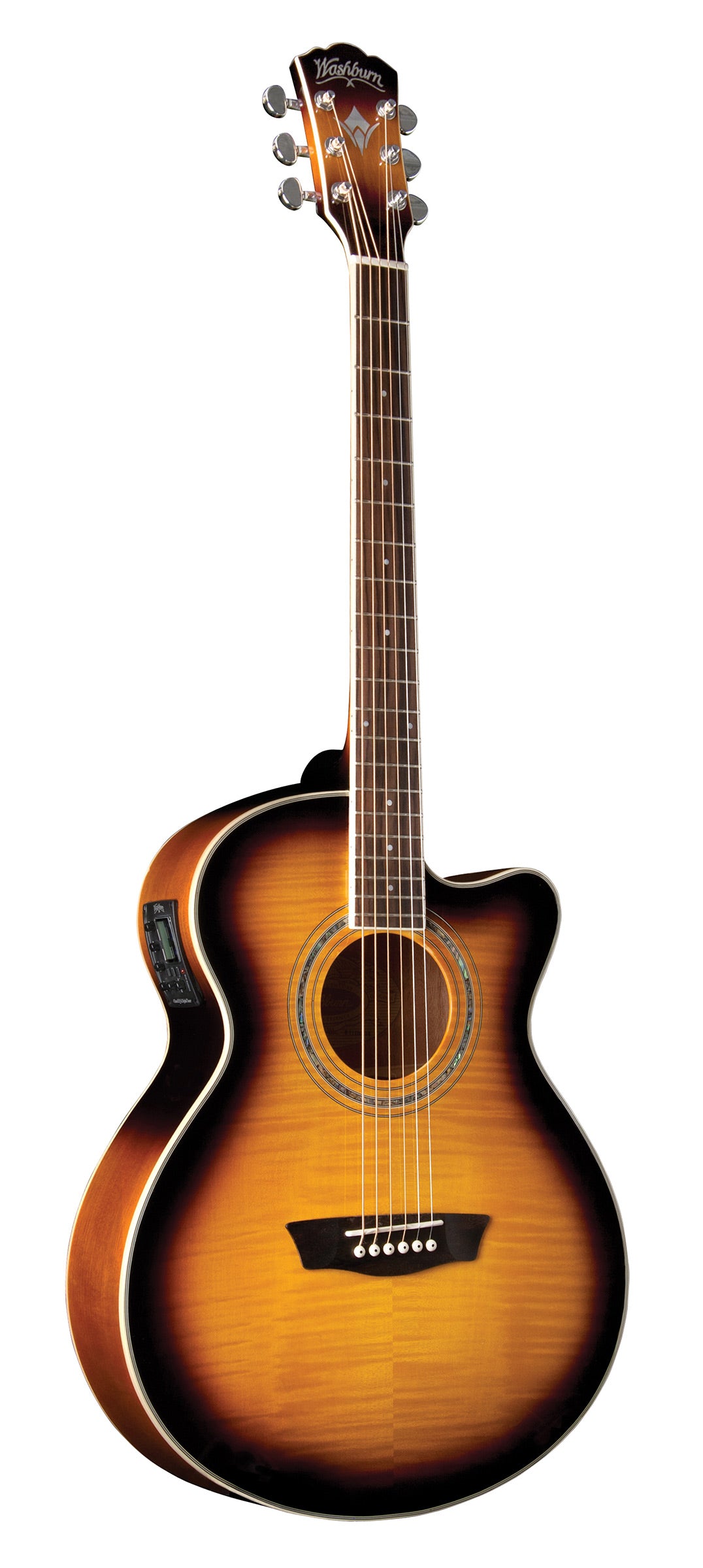Washburn EA15 Festival Series Mini Jumbo Cutaway Acoustic Electric Guitar. Tobacco Burst Item ID: EA15ATB-A-U