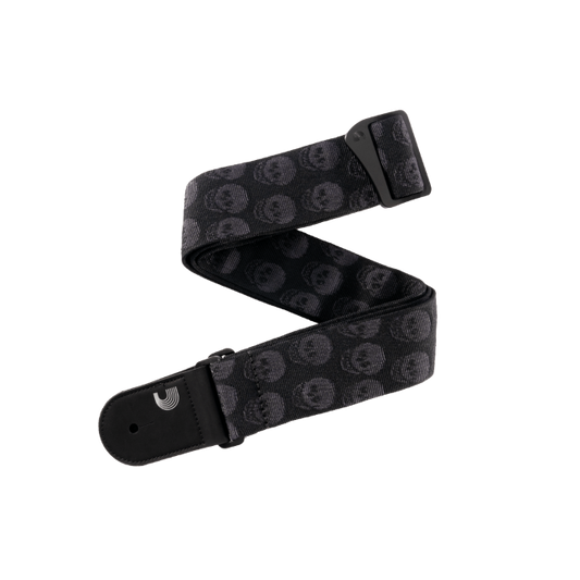 Woven Guitar Strap, Skulls Black