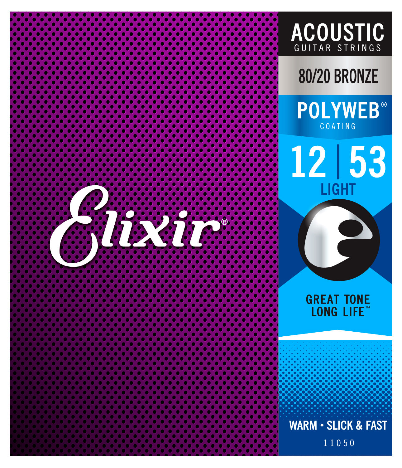 Elixir 80/20 Bronze Acoustic Guitar Strings with POLYWEB