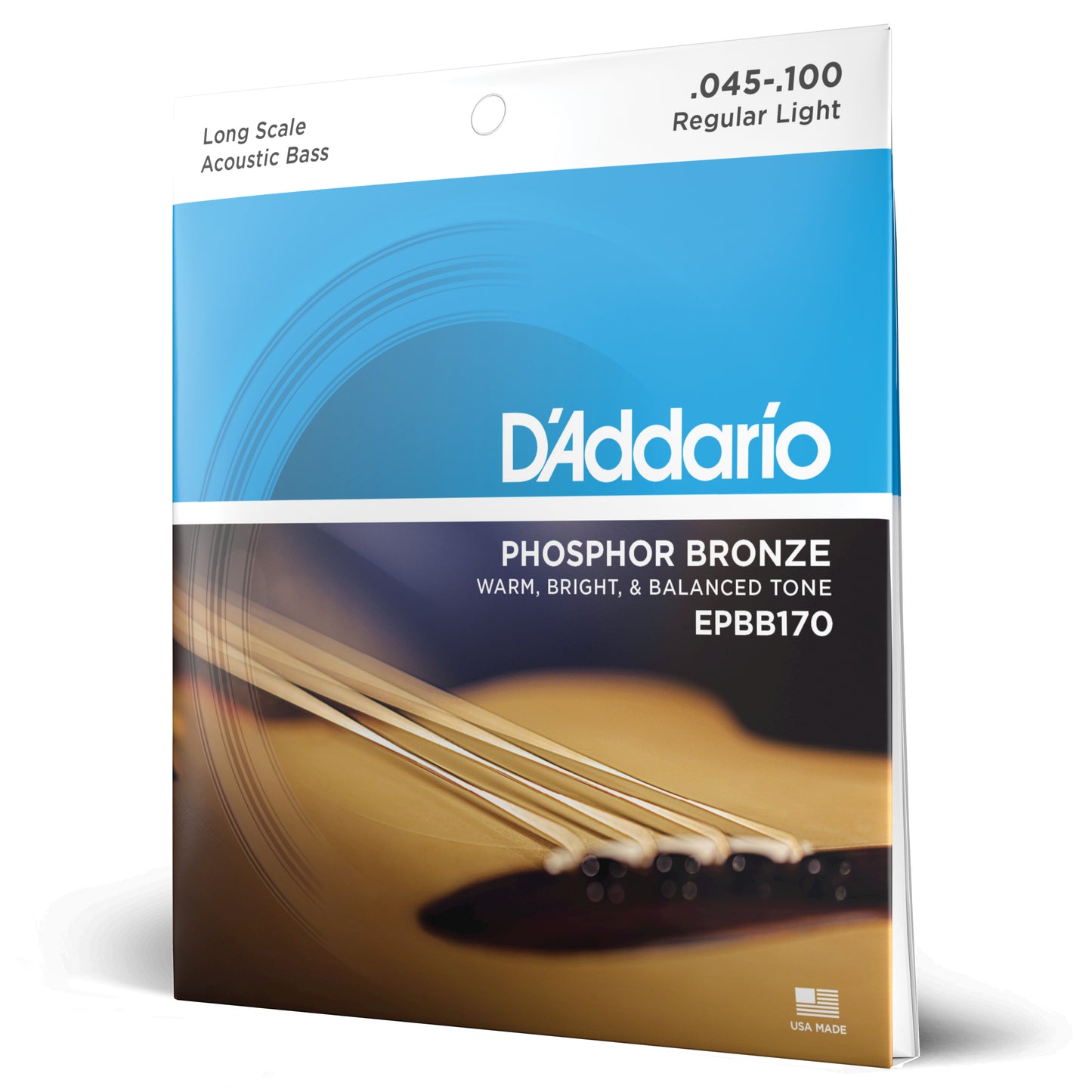 45-100 Regular Light, Long Scale, Phosphor Bronze Acoustic Bass Strings EPBB170