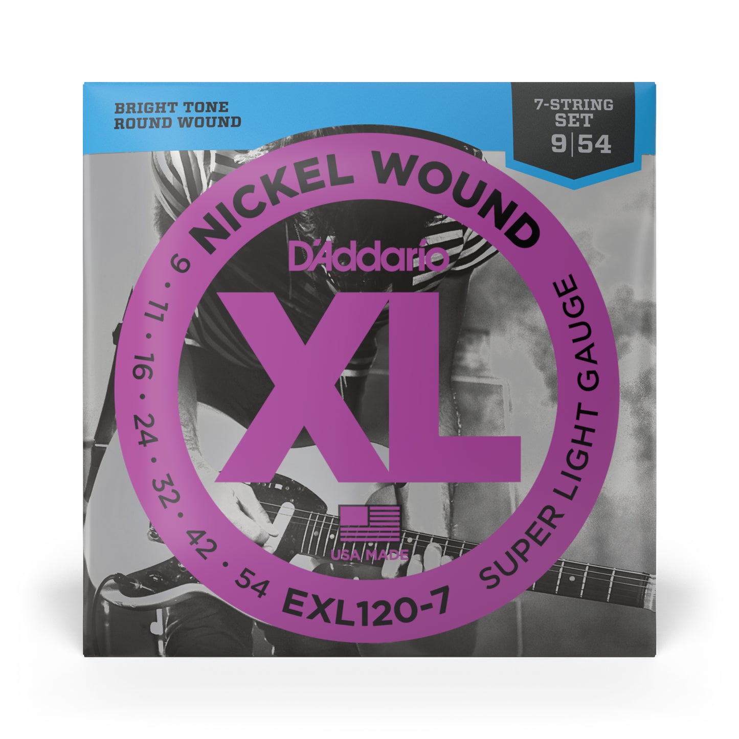 7/8-String, XL Nickel Electric Guitar Strings