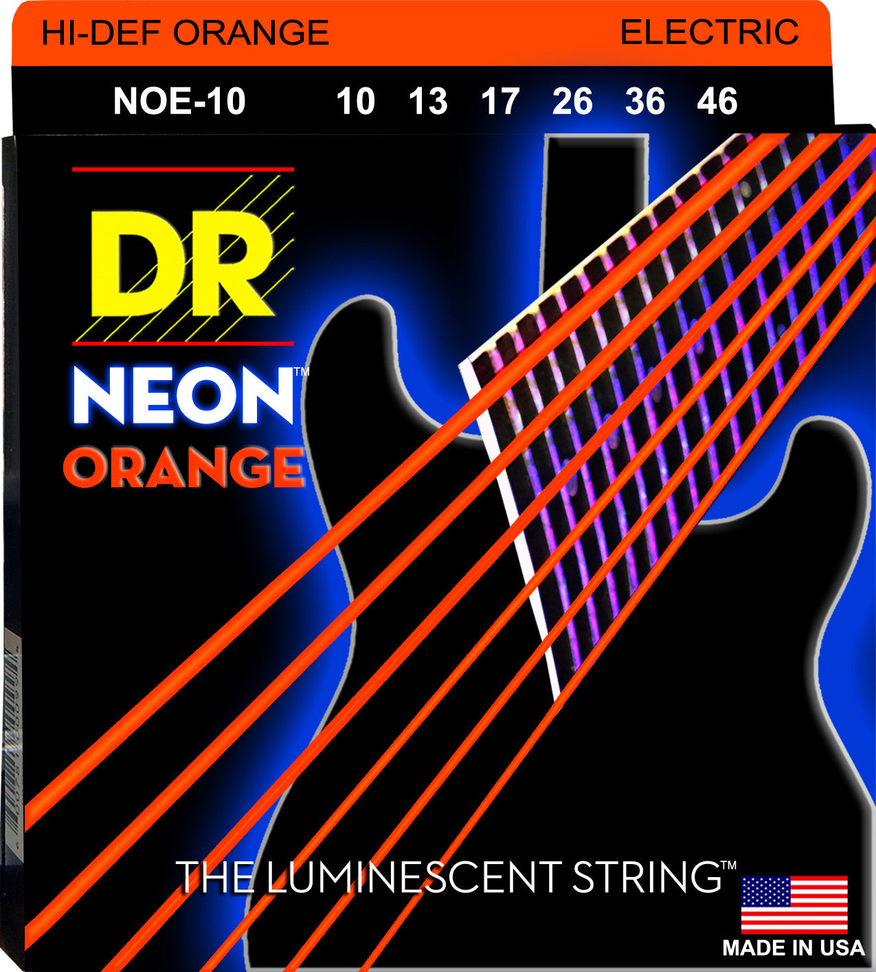 DR Strings Hi-Def Neon Electric Guitar Strings