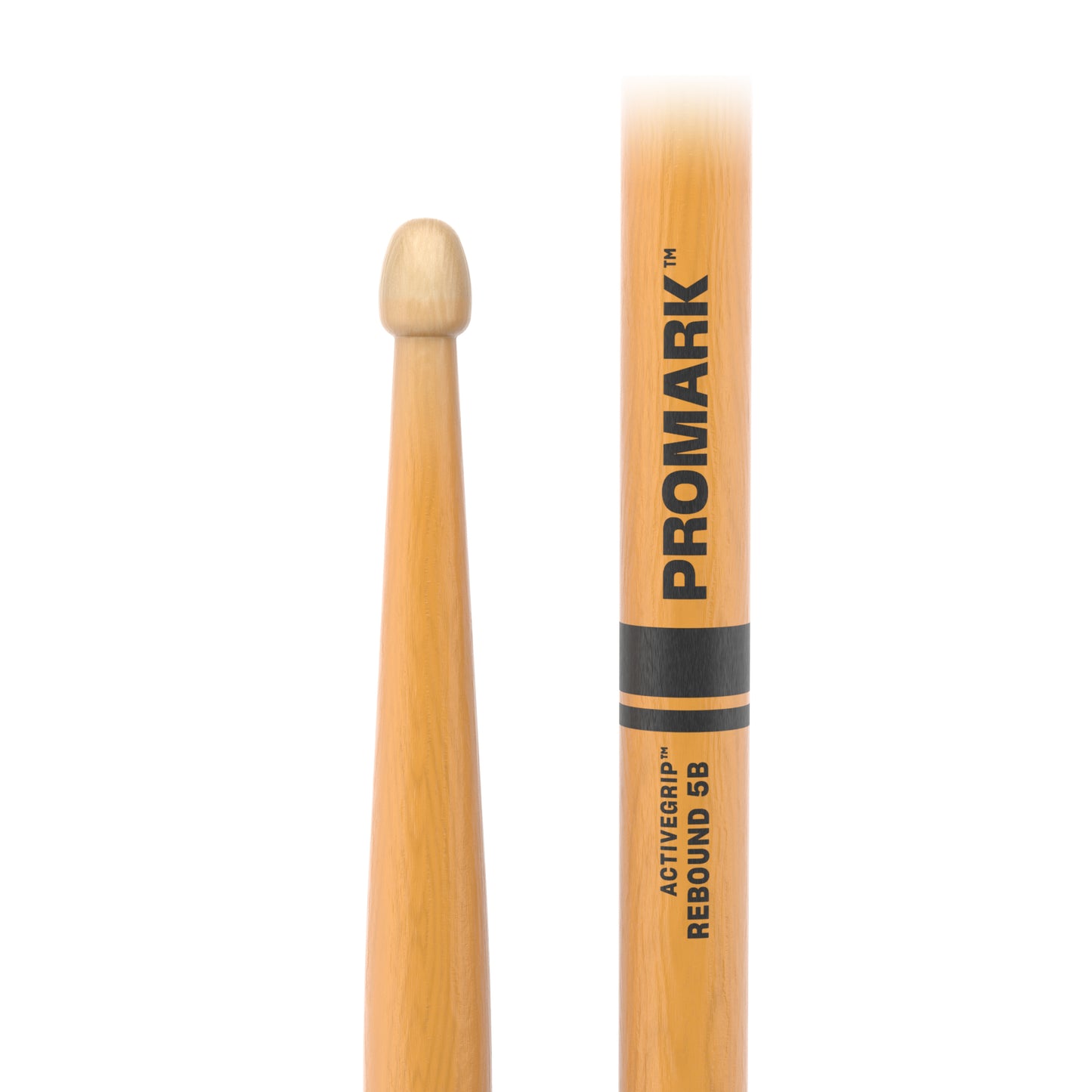 ProMark Rebound 5B ActiveGrip Clear Hickory Drumstick, Acorn Wood Tip R5BAGC